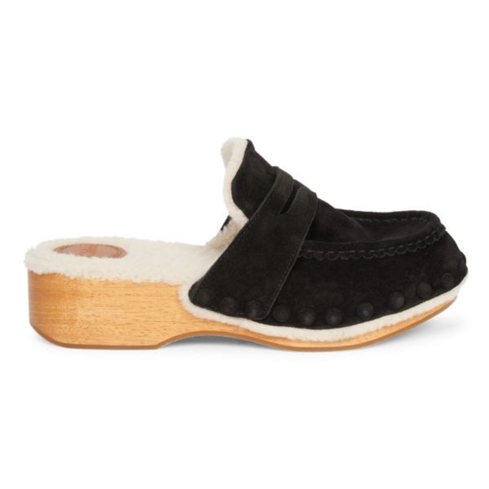 CHLOÉ Joy Suede & Shearling Clogs - Picture 2 of 15